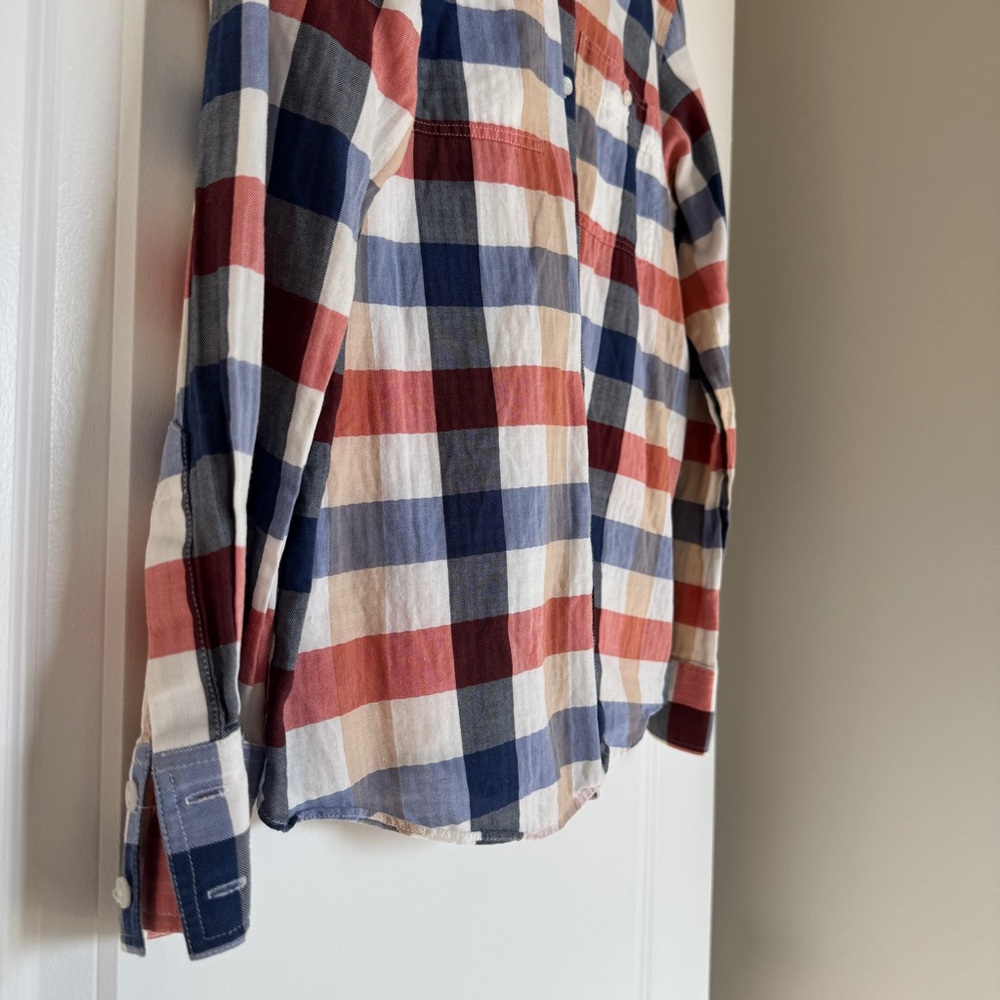 MADEWELL Broadway & Broome Women’s Plaid Button Down Shirt 100% Cotton Large EUC - Picture 4 of 14